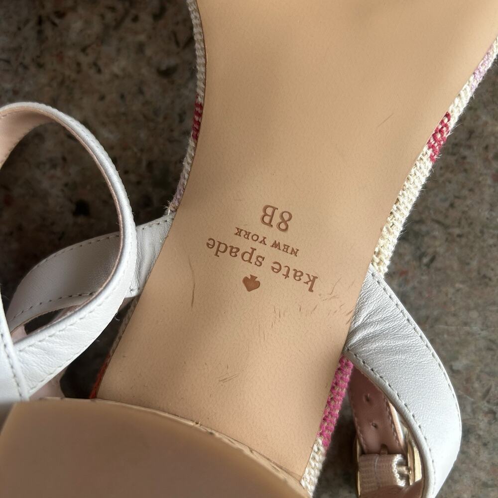 Kate Spade Lottie Pink Stripe Block Heel Sandals Women’s 8 - Picture 7 of 9